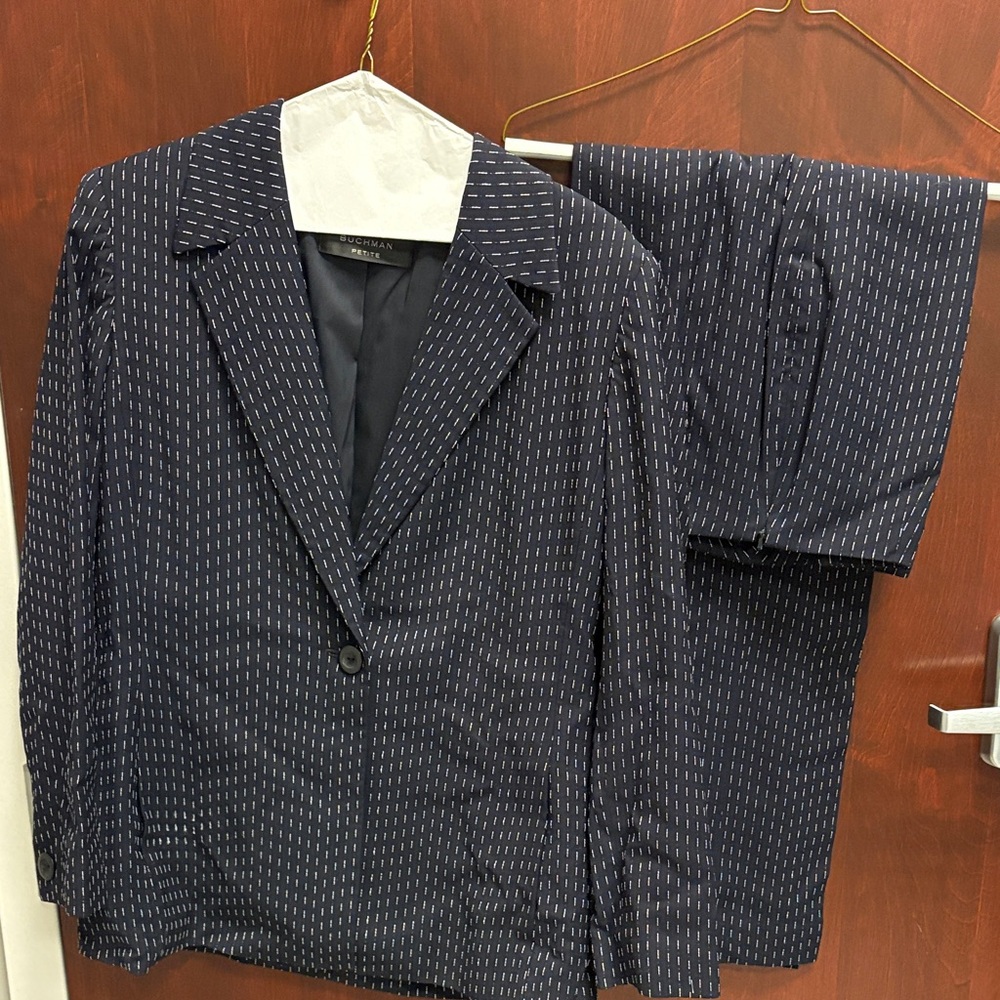 Dana Buchman Navy Pinstripe Blazer